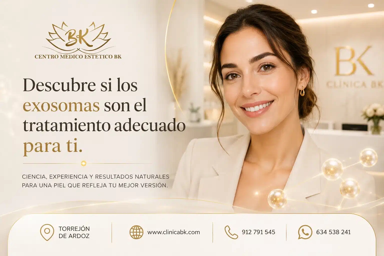 Valoración médica personalizada para tratamiento con exosomas en Clínica BK, Torrejón de Ardoz.