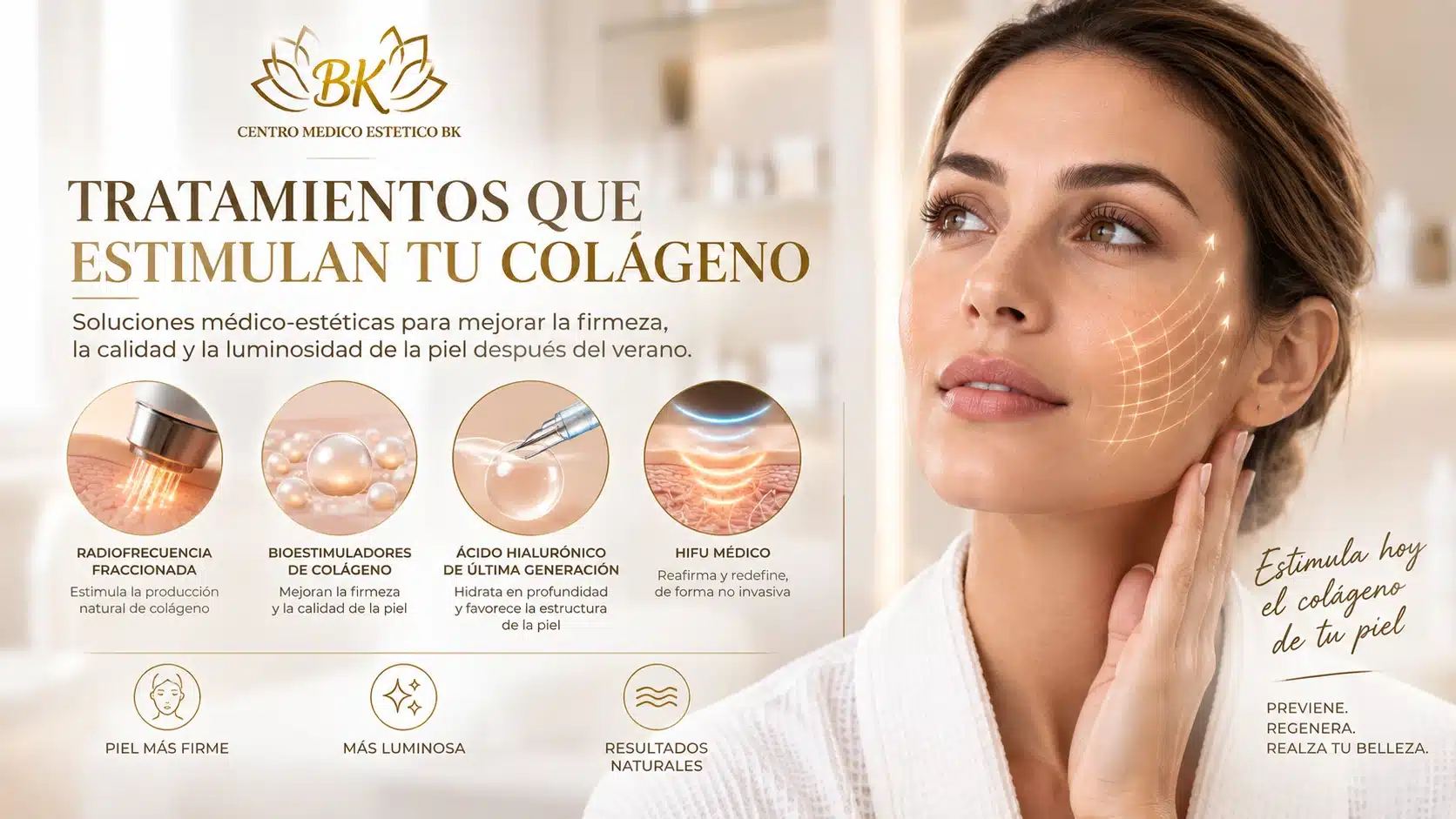 Tratamientos para estimular el colágeno y mejorar la firmeza y calidad de la piel después del verano.